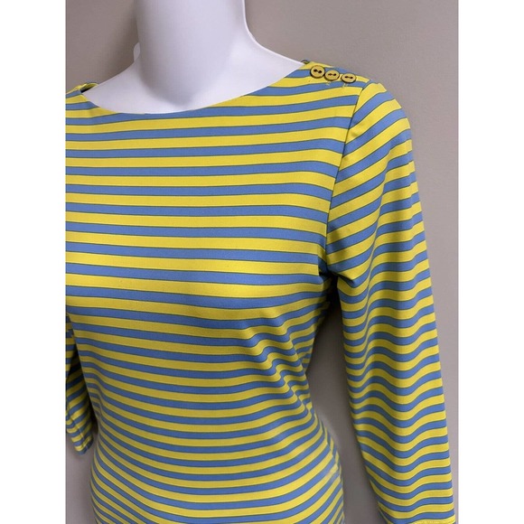 J. McLaughlin Striped Catalina Cloth Top 3/4 Sleeves ~ Size XS - Picture 2 of 7